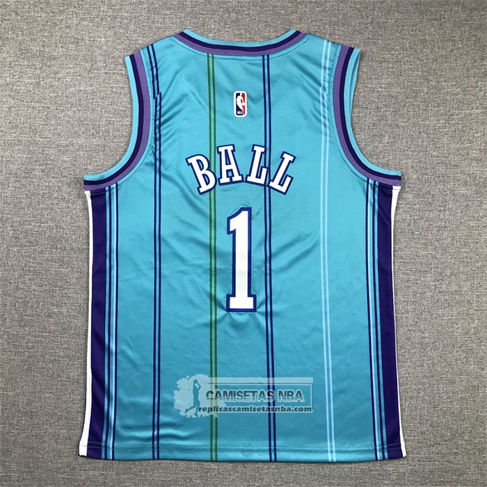 Camiseta Nino Charlotte Hornets LaMelo Ball NO 1 Classic 2023-24 Verde